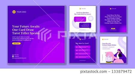 Fortune Teller Flat Cartoon Hand-Drawn Templates Background Illustration For Social Media Post Fortune Teller Flat Cartoon Hand-Drawn Templates Background Illustration For Social Media Post 133879472