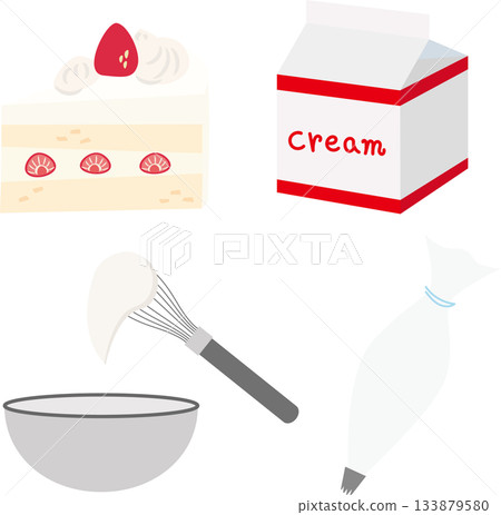 一套可用於製作甜點的糖果製作工具和酥餅插圖 133879580