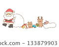 Santa Claus and his reindeer 133879903