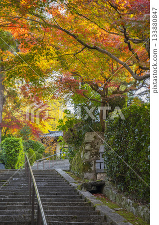 Kyoto An'yoji Temple stone steps and autumn leaves Kyoto An'yoji Temple stone steps and autumn leaves 133880847