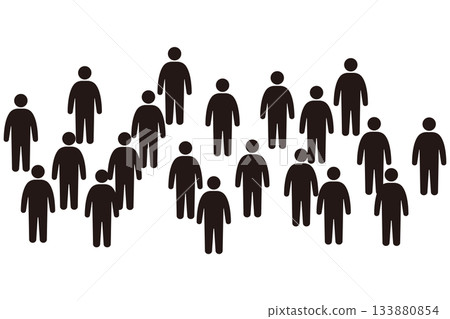 Silhouette illustration of a crowd of people Silhouette illustration of a crowd of people 133880854