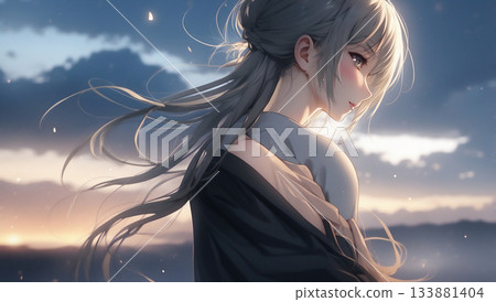 Girl's profile - AI-generated material Girl's profile - AI-generated material 133881404