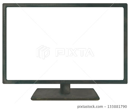白色電視螢幕插圖 留白 133881790