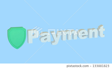 Secure Digital Payment Protection Concept 3d render. 133881823