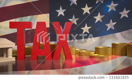 American Taxation System Government Finance Concept 3d rendering. 133881835