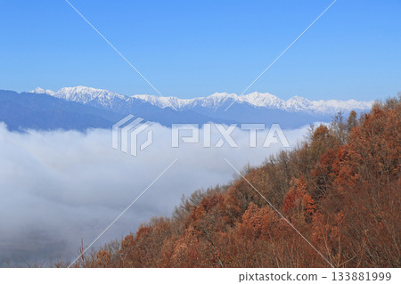 Northern Alps in early winter floating in a sea of clouds 133881999