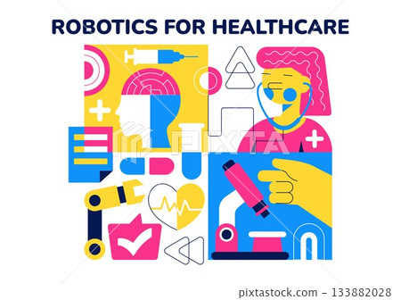 Robotic For Healthcare Illustration Featuring Robots Used In Medicine With AI Integration, Modern Hospital Innovation, and Advanced Health Technology Robotic For Healthcare Illustration Featuring Robots Used In Medicine With AI Integration, Modern Hospital Innovation, and Advanced Health Technology 133882028
