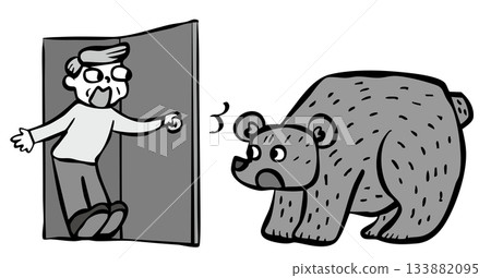 當我打開門時，裡面有一隻熊_單色熊雄性 133882095