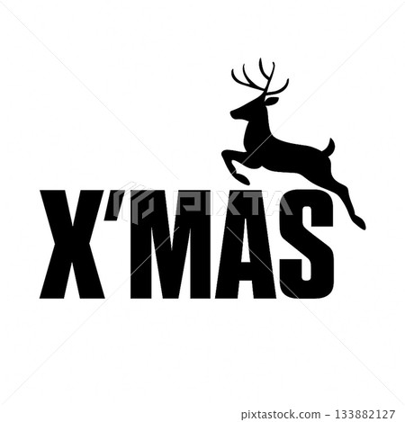 Christmas reindeer silhouette 133882127