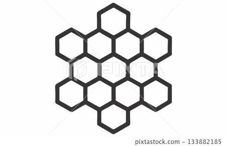 Minimalist honeycomb hexagon pattern illustration Minimalist honeycomb hexagon pattern illustration 133882185