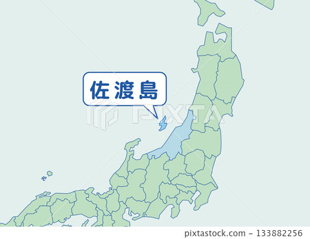 Sado Island Map [Prefecture Series] 133882256