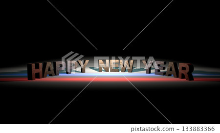 新年賀卡英文短語和3D書法 133883366