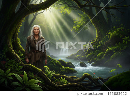 elf woman in forest 133883622