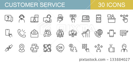 客戶服務熱線圖示集 133884027