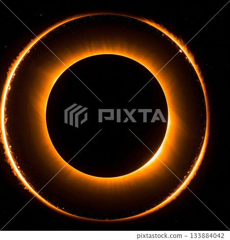 日全食金環插圖 133884042
