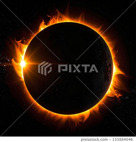 日全食金環插圖 133884046