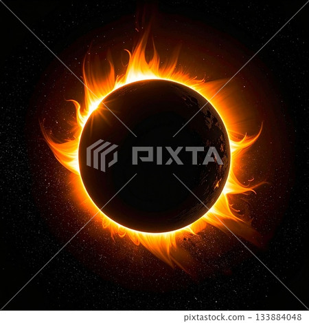 日全食金環插圖 133884048