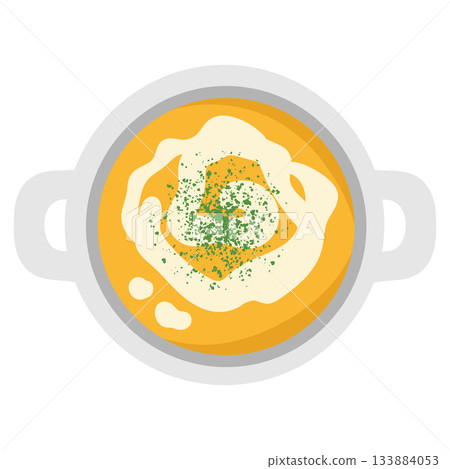 南瓜濃湯示意圖(雙把手) 南瓜濃湯示意圖(雙把手) 133884053