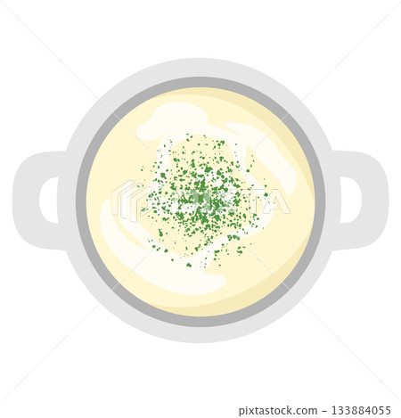 馬鈴薯濃湯Vichyssoise插畫(雙柄) 馬鈴薯濃湯Vichyssoise插畫(雙柄) 133884055