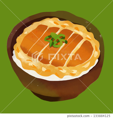 日式炸豬排飯插圖。此素材可用於餐廳菜單和用餐場景。 日式炸豬排飯插圖。此素材可用於餐廳菜單和用餐場景。 133884125