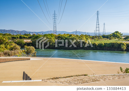 Uji River scenery, Fushimi Ward, Kyoto City Uji River scenery, Fushimi Ward, Kyoto City 133884413