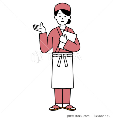 日本餐廳的女服務生(全身照) 日本餐廳的女服務生(全身照) 133884459