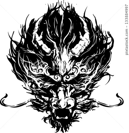 龍頭墨水畫插圖 133884997