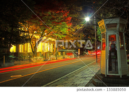 Illuminations at Yamate 234 Building and a retro telephone booth Illuminations at Yamate 234 Building and a retro telephone booth 133885050