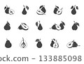 Pear silhouette set, Pear svg, Pear vector, Pear icon set, Pear drawing. 133885098
