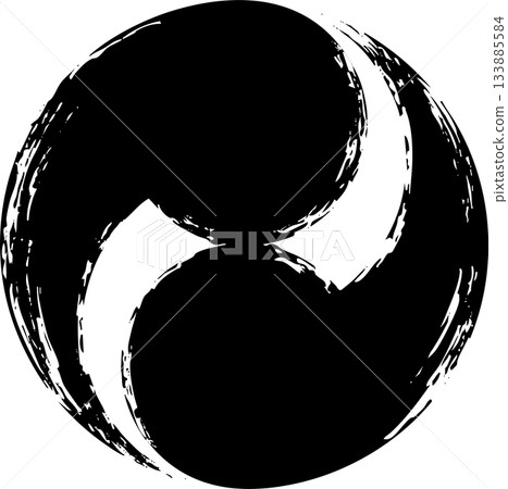 Two Tomoe ink painting illustration 133885584