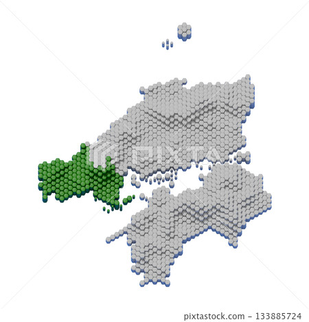 山口縣蜂窩狀三維地圖 山口縣蜂窩狀三維地圖 133885724