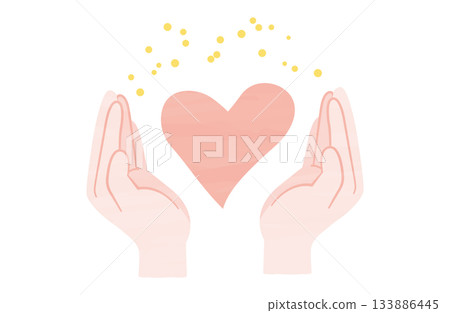 雙手環抱著一顆心的插圖 133886445