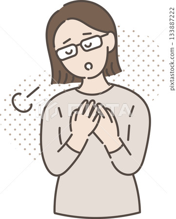 Illustration of a woman in her 40s feeling relieved Illustration of a woman in her 40s feeling relieved 133887222
