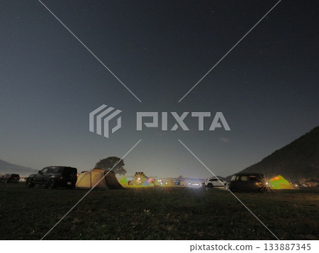 Night view of Fumotoppara Campground, Shizuoka Prefecture, November Night view of Fumotoppara Campground, Shizuoka Prefecture, November 133887345