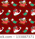 seamless pattern with goose Christmas  133887371