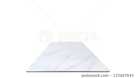 White marble top table on white background. 133887643