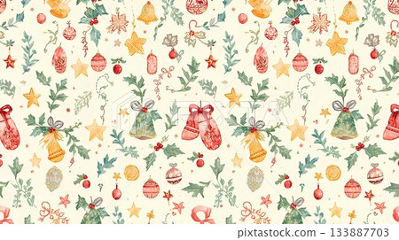 背景素材_聖誕商品無縫圖案 133887703