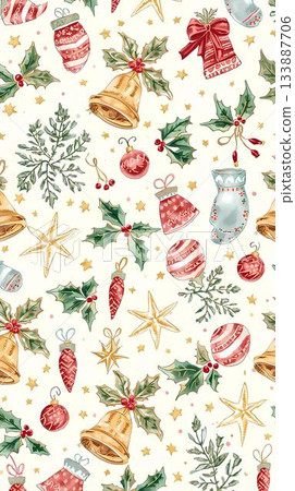 背景素材_聖誕商品無縫圖案 133887706