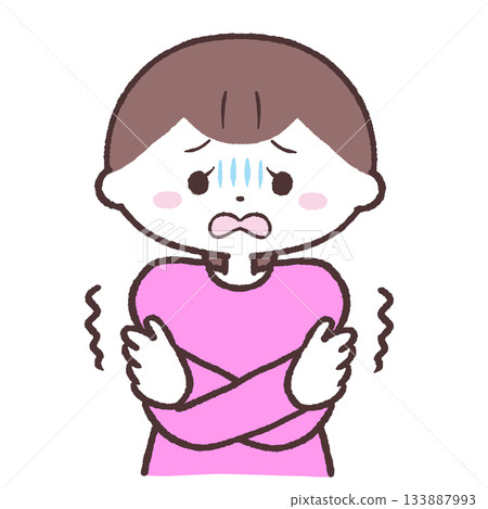 令人毛骨悚然的女人的插圖 133887993