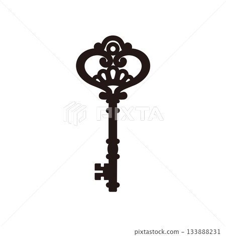 古董鑰匙輪廓 古董鑰匙輪廓 133888231