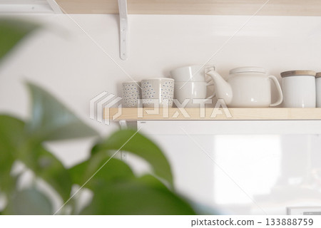 時尚廚房，綠植點綴 133888759