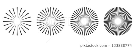 Circular radial design material black 133888774