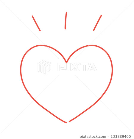 Roughly hand-drawn red heart illustration like a doodle Roughly hand-drawn red heart illustration like a doodle 133889400
