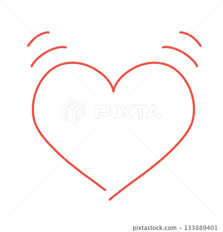 Roughly hand-drawn red heart illustration like a doodle Roughly hand-drawn red heart illustration like a doodle 133889401