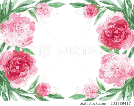 Chic Peony Flower Art Frame 133889417