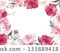 Peony flower art frame 133889418