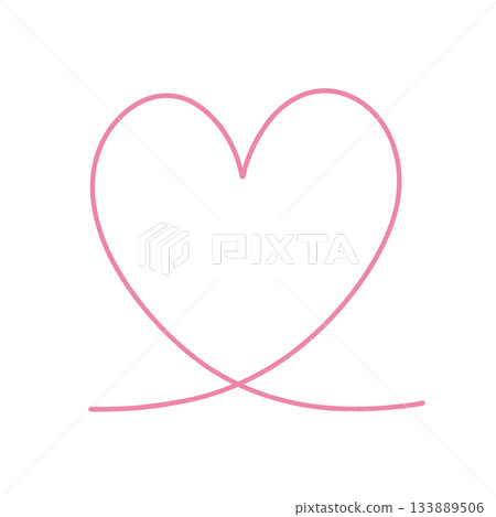 粉紅色的手繪愛心圖案，像塗鴉一樣 133889506