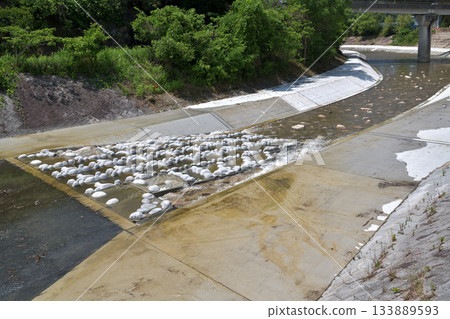 Construction site: Scenes from the completed river improvement work 133889593