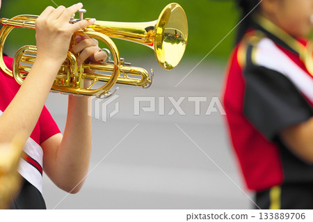 Marching band parade instruments 133889706