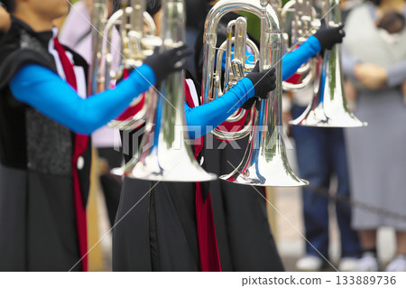 Marching band parade instruments 133889736